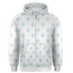 Polka Dots - Light Cyan on White Men s Zipper Hoodie