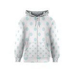 Polka Dots - Light Cyan on White Kid s Zipper Hoodie
