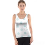 Polka Dots - Light Cyan on White Tank Top