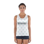 Polka Dots - Light Cyan on White Women s Sport Tank Top