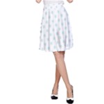 Polka Dots - Light Cyan on White A-Line Skirt