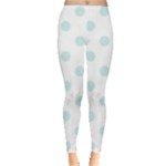 Polka Dots - Light Cyan on White Women s Leggings