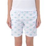 Polka Dots - Light Cyan on White Women s Basketball Shorts