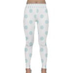 Polka Dots - Light Cyan on White Yoga Leggings