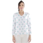 Polka Dots - Light Cyan on White Wind Breaker (Women)