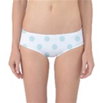 Polka Dots - Light Cyan on White Classic Bikini Bottoms