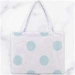 Polka Dots - Light Cyan on White Mini Tote Bag