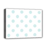 Polka Dots - Light Cyan on White Deluxe Canvas 16  x 12  (Stretched)
