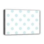 Polka Dots - Light Cyan on White Deluxe Canvas 18  x 12  (Stretched)