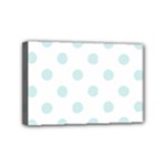 Polka Dots - Light Cyan on White Mini Canvas 6  x 4  (Stretched)