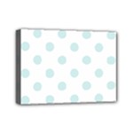 Polka Dots - Light Cyan on White Mini Canvas 7  x 5  (Stretched)