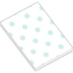 Polka Dots - Light Cyan on White Large Memo Pads