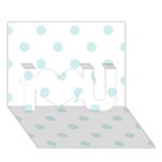 Polka Dots - Light Cyan on White I Love You 3D Greeting Card (7x5)