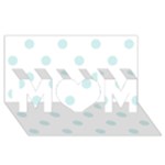 Polka Dots - Light Cyan on White MOM 3D Greeting Card (8x4)