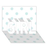 Polka Dots - Light Cyan on White GIRL 3D Greeting Card (7x5)