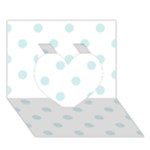 Polka Dots - Light Cyan on White Heart 3D Greeting Card (7x5)