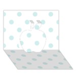 Polka Dots - Light Cyan on White Apple 3D Greeting Card (7x5)