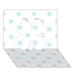 Polka Dots - Light Cyan on White Clover 3D Greeting Card (7x5)
