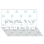 Polka Dots - Light Cyan on White BEST SIS 3D Greeting Card (8x4)