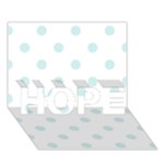 Polka Dots - Light Cyan on White HOPE 3D Greeting Card (7x5)