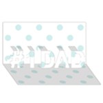Polka Dots - Light Cyan on White #1 DAD 3D Greeting Card (8x4)