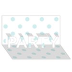 Polka Dots - Light Cyan on White PARTY 3D Greeting Card (8x4)