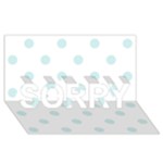 Polka Dots - Light Cyan on White SORRY 3D Greeting Card (8x4)