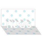 Polka Dots - Light Cyan on White HUGS 3D Greeting Card (8x4)