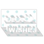 Polka Dots - Light Cyan on White Best Wish 3D Greeting Card (8x4)