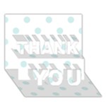 Polka Dots - Light Cyan on White THANK YOU 3D Greeting Card (7x5)