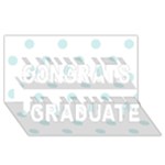 Polka Dots - Light Cyan on White Congrats Graduate 3D Greeting Card (8x4)