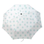 Polka Dots - Light Cyan on White Folding Umbrella