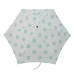 Polka Dots - Light Cyan on White Mini Umbrella