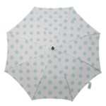 Polka Dots - Light Cyan on White Hook Handle Umbrella (Medium)