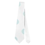 Polka Dots - Light Cyan on White Necktie (One Side)