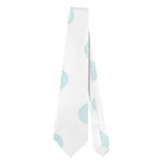 Polka Dots - Light Cyan on White Necktie (Two Side)