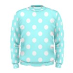 Polka Dots - White on Celeste Cyan Men s Sweatshirt