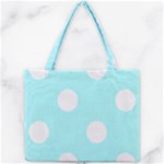 Polka Dots - White on Celeste Cyan Mini Tote Bag