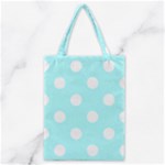 Polka Dots - White on Celeste Cyan Classic Tote Bag