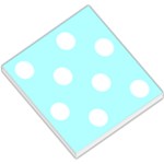 Polka Dots - White on Celeste Cyan Small Memo Pads