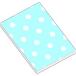 Polka Dots - White on Celeste Cyan Large Memo Pads