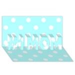 Polka Dots - White on Celeste Cyan #1 MOM 3D Greeting Cards (8x4)