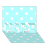Polka Dots - White on Celeste Cyan HOPE 3D Greeting Card (7x5)
