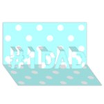 Polka Dots - White on Celeste Cyan #1 DAD 3D Greeting Card (8x4)