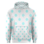 Polka Dots - Celeste Cyan on White Men s Pullover Hoodie