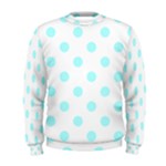 Polka Dots - Celeste Cyan on White Men s Sweatshirt