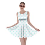 Polka Dots - Celeste Cyan on White Skater Dress
