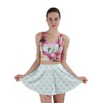 Polka Dots - Celeste Cyan on White Mini Skirt