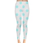 Polka Dots - Celeste Cyan on White Women s Leggings
