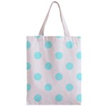 Polka Dots - Celeste Cyan on White Zipper Classic Tote Bag